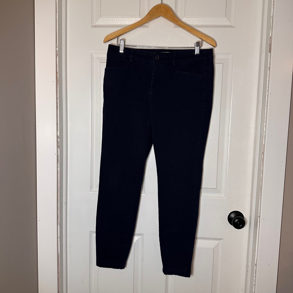 Loft Outlet Womens Navy Blue Skinny Ankle Pants Size 8 Cotton Blend Stretch Work